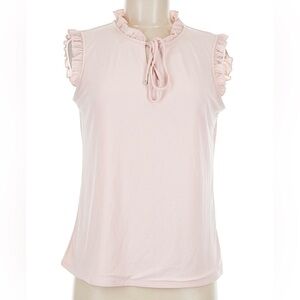 Tommy Hilfiger Light Pink Flutter Ruffle Neck Sleeveless Tie Blouse
NWT M